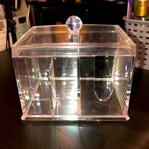 4 Section organizer for cotton pad and q tips, barely used ready to buy !!